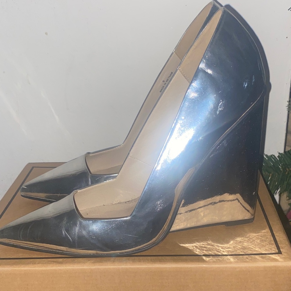 ASOS Metallic Silver Wedge Heels